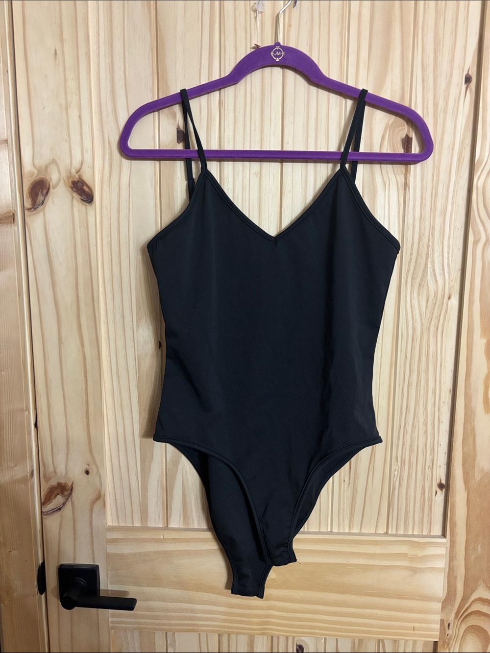 SHEIN Black V-Neck Spaghetti Strap Bodysuit